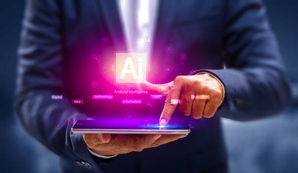 Internet technology and people's networks use AI to help with work, AI Learning or artificial intelligence in business and modern technology, AI technology in everyday life.
